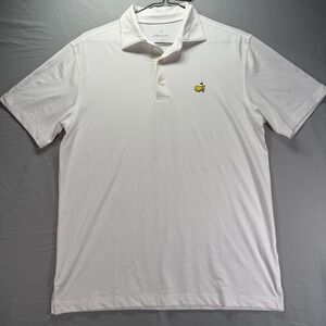 Masters Tech Mens Short Sleeve Polo Shirt Size Medium White Golf Performance